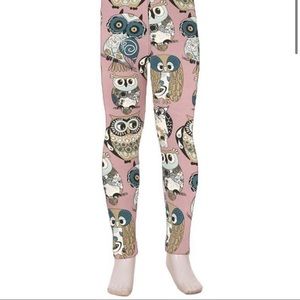 Purple Owls KIDS SMALL Peachskin Leggings